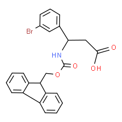 ChemSpider 2D Image | 3-(3-Bromophenyl)-3-{[(9H-fluoren-9-ylmethoxy)carbonyl]amino}propanoic acid | C24H20BrNO4