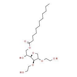 ChemSpider 2D Image | 1,4-Anhydro-6-O-dodecanoyl-2,3-bis-O-(2-hydroxyethyl)-D-glucitol | C22H42O8