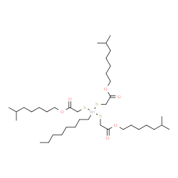 ChemSpider 2D Image | Acetic acid, 2,2',2''-[(octylstannylidyne)tris(thio)]tris-, triisooctyl ester | C38H74O6S3Sn