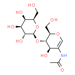 ChemSpider 2D Image | 2-Acetamido-1,5-anhydro-2-deoxy-4-O-beta-D-galactopyranosyl-D-arabino-hex-1-enitol | C14H23NO10