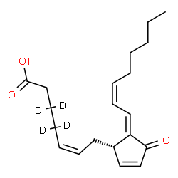 ChemSpider 2D Image | (5Z,12E,14Z)-11-Oxo(3,3,4,4-~2~H_4_)prosta-5,9,12,14-tetraen-1-oic acid | C20H24D4O3