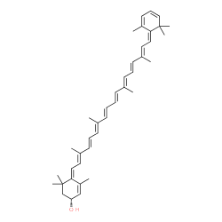 ChemSpider 2D Image | (3R,6Z,6'E,8E,8'E,10E,10'E,12E,12'E,14E,14'E)-2',3',4,4'-Tetradehydro-beta,beta-caroten-3-ol | C40H52O