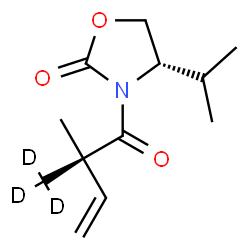 ChemSpider 2D Image | (4S)-4-Isopropyl-3-[(2R)-2-methyl-2-(~2~H_3_)methyl-3-butenoyl]-1,3-oxazolidin-2-one | C12H16D3NO3