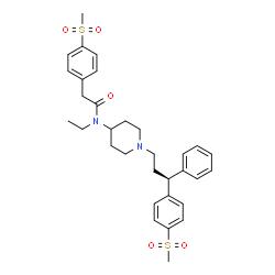 ChemSpider 2D Image | N-Ethyl-2-[4-(methylsulfonyl)phenyl]-N-(1-{(3S)-3-[4-(methylsulfonyl)phenyl]-3-phenylpropyl}-4-piperidinyl)acetamide | C32H40N2O5S2