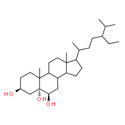 ChemSpider 2D Image | (3beta,5alpha,6beta,8xi,9xi,10xi,13xi,14xi,17xi,20xi,24xi)-Stigmastane-3,5,6-triol | C29H52O3