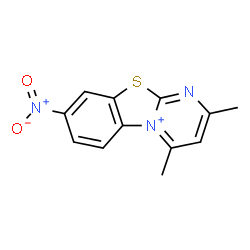 ChemSpider 2D Image | 2,4-Dimethyl-8-nitropyrimido[2,1-b][1,3]benzothiazol-5-ium | C12H10N3O2S