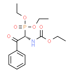 ChemSpider 2D Image | Diethyl {(1S)-1-[(ethoxycarbonyl)amino]-2-oxo-2-phenylethyl}phosphonate | C15H22NO6P