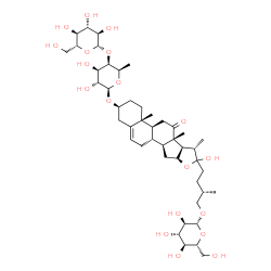 ChemSpider 2D Image | (3beta,25S)-26-(beta-D-Glucopyranosyloxy)-22-hydroxy-12-oxofurost-5-en-3-yl 6-deoxy-4-O-beta-D-glucopyranosyl-beta-D-galactopyranoside | C45H72O19