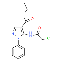 ChemSpider 2D Image | Ethyl 5-[(chloroacetyl)amino]-1-phenyl-1H-pyrazole-4-carboxylate | C14H14ClN3O3