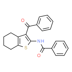 ChemSpider 2D Image | N-(3-Benzoyl-4,5,6,7-tetrahydro-1-benzothiophen-2-yl)benzamide | C22H19NO2S