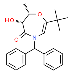 ChemSpider 2D Image | (6R,7S)-4-(Diphenylmethyl)-6-hydroxy-7-methyl-2-(2-methyl-2-propanyl)-6,7-dihydro-1,4-oxazepin-5(4H)-one | C23H27NO3