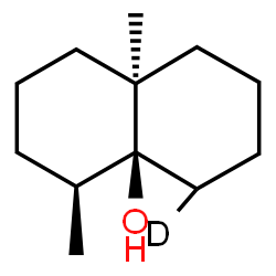ChemSpider 2D Image | (4S,4aS,8aR)-4,8a-Dimethyl(5-~2~H_1_)octahydro-4a(2H)-naphthalenol | C12H21DO