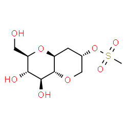 ChemSpider 2D Image | (3S,4aS,6R,7S,8S,8aR)-7,8-Dihydroxy-6-(hydroxymethyl)octahydropyrano[3,2-b]pyran-3-yl methanesulfonate | C10H18O8S