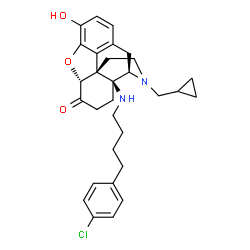 ChemSpider 2D Image | (5alpha)-14-{[4-(4-Chlorophenyl)butyl]amino}-17-(cyclopropylmethyl)-3-hydroxy-4,5-epoxymorphinan-6-one | C30H35ClN2O3