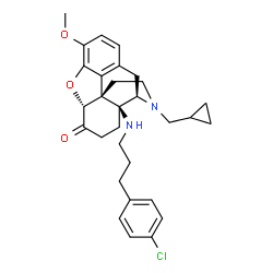 ChemSpider 2D Image | (5alpha)-14-{[3-(4-Chlorophenyl)propyl]amino}-17-(cyclopropylmethyl)-3-methoxy-4,5-epoxymorphinan-6-one | C30H35ClN2O3