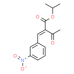 ChemSpider 2D Image | (E)-isopropyl 2-(3-nitrobenzylidene)-3-oxobutanoate | C14H15NO5