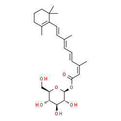 ChemSpider 2D Image | (13cis)-O~15~-[(2S,3R,4S,5S,6R)-3,4,5-Trihydroxy-6-(hydroxymethyl)tetrahydro-2H-pyran-2-yl]retinoic acid | C26H38O7