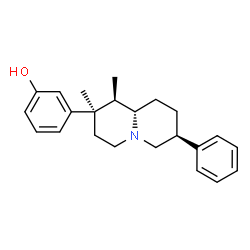 ChemSpider 2D Image | 3-[(1R,2R,7S,9aS)-1,2-Dimethyl-7-phenyloctahydro-2H-quinolizin-2-yl]phenol | C23H29NO
