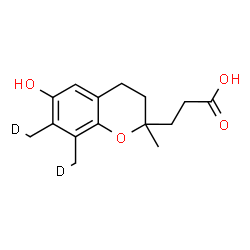 ChemSpider 2D Image | 3-{6-Hydroxy-2-methyl-7,8-bis[(~2~H_1_)methyl]-3,4-dihydro-2H-chromen-2-yl}propanoic acid | C15H18D2O4