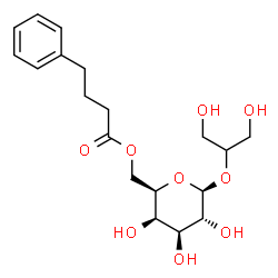 ChemSpider 2D Image | 1,3-Dihydroxy-2-propanyl 6-O-(4-phenylbutanoyl)-beta-D-galactopyranoside | C19H28O9