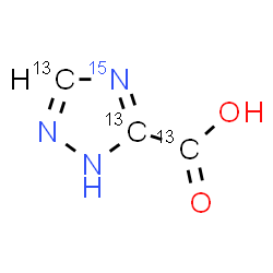 ChemSpider 2D Image | (~13~C_2_,4-~15~N)-1H-1,2,4-Triazole-5-(~13~C)carboxylic acid | 13C3H3N215NO2
