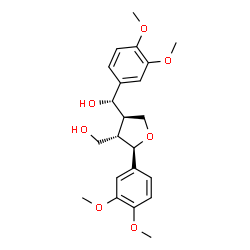 ChemSpider 2D Image | (S)-(3,4-Dimethoxyphenyl)[(3R,4S,5R)-5-(3,4-dimethoxyphenyl)-4-(hydroxymethyl)tetrahydro-3-furanyl]methanol | C22H28O7