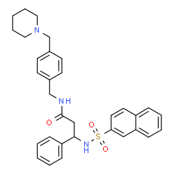 ChemSpider 2D Image | 3-[(2-Naphthylsulfonyl)amino]-3-phenyl-N-[4-(1-piperidinylmethyl)benzyl]propanamide | C32H35N3O3S