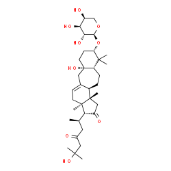 ChemSpider 2D Image | (3S,5S,10S)-10,25-Dihydroxy-4,4,14-trimethyl-16,23-dioxo-9,19-cyclo-9,10-secocholest-9(11)-en-3-yl alpha-L-arabinopyranoside | C35H56O9