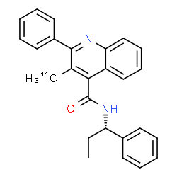 ChemSpider 2D Image | 3-(~11~C)Methyl-2-phenyl-N-[(1S)-1-phenylpropyl]-4-quinolinecarboxamide | C2511CH24N2O