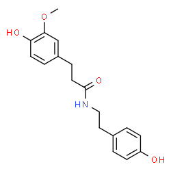 ChemSpider 2D Image | 4-Hydroxy-N-[2-(4-hydroxyphenyl)ethyl]-3-methoxybenzenepropanamide | C18H21NO4