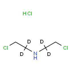 ChemSpider 2D Image | 2-Chloro-N-[2-chloro(1,1-~2~H_2_)ethyl](1,1-~2~H_2_)ethanamine hydrochloride (1:1) | C4H6D4Cl3N