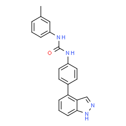 ChemSpider 2D Image | 1-[4-(1H-Indazol-4-yl)phenyl]-3-(3-methylphenyl)urea | C21H18N4O