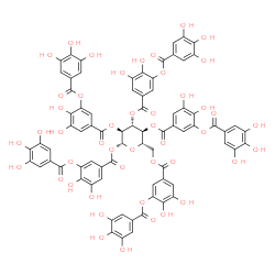 ChemSpider 2D Image | [2,3-dihydroxy-5-[[(2S,3S,4R,5S,6R)-3,4,5,6-tetrakis[[3,4-dihydroxy-5-(3,4,5-trihydroxybenzoyl)oxy-benzoyl]oxy]tetrahydropyran-2-yl]methoxycarbonyl]phenyl] 3,4,5-trihydroxybenzoate | C76H52O46