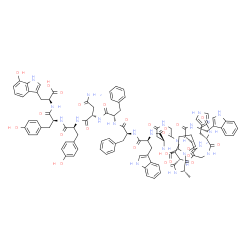 ChemSpider 2D Image | (2S)-2-[[(2S)-2-[[(2S)-2-[[(2S)-4-amino-2-[[(2S)-2-[[(2S)-2-[[(2S)-2-[[(3S,6S,12S,15S,18S,25S,28S)-18-(2-amino-2-oxo-ethyl)-6-[(1R)-1-hydroxyethyl]-12-(1H-imidazol-4-ylmethyl)-15-(1H-indol-3-ylmethyl)-3-methyl-2,5,8,11,14,17,20,23,27-nonaoxo-1,4,7,10,13,16,19,22,26-nonazabicyclo[26.3.0]hentriacontane-25-carbonyl]amino]-3-(1H-indol-3-yl)propanoyl]amino]-3-phenyl-propanoyl]amino]-3-phenyl-propanoyl]amino]-4-oxo-butanoyl]amino]-3-(4-hydroxyphenyl)propanoyl]amino]-3-(4-hydroxyphenyl)propanoyl]amino]-3-(7-hydroxy-1H-indol-3-yl)propanoic acid | C103H115N23O24