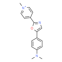 ChemSpider 2D Image | 4-{5-[4-(Dimethylamino)phenyl]-1,3-oxazol-2-yl}-1-methylpyridinium | C17H18N3O