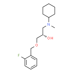 ChemSpider 2D Image | (2S)-1-[Cyclohexyl(methyl)amino]-3-[(2-fluorobenzyl)oxy]-2-propanol | C17H26FNO2