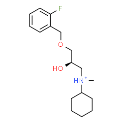 ChemSpider 2D Image | N-{(2R)-3-[(2-Fluorobenzyl)oxy]-2-hydroxypropyl}-N-methylcyclohexanaminium | C17H27FNO2