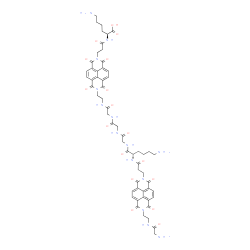 ChemSpider 2D Image | N~2~-(3-{7-[2-(Glycylamino)ethyl]-1,3,6,8-tetraoxo-3,6,7,8-tetrahydrobenzo[lmn][3,8]phenanthrolin-2(1H)-yl}propanoyl)-L-lysylglycylglycyl-N-{2-[7-(3-{[(1S)-5-amino-1-carboxypentyl]amino}-3-oxopropyl)-
1,3,6,8-tetraoxo-3,6,7,8-tetrahydrobenzo[lmn][3,8]phenanthrolin-2(1H)-yl]ethyl}glycinamide | C58H64N14O17
