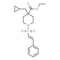 ChemSpider 2D Image | Ethyl 4-(cyclopropylmethyl)-1-{[(E)-2-phenylvinyl]sulfonyl}-4-piperidinecarboxylate | C20H27NO4S