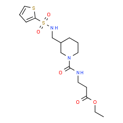 ChemSpider 2D Image | Ethyl N-[(3-{[(2-thienylsulfonyl)amino]methyl}-1-piperidinyl)carbonyl]-beta-alaninate | C16H25N3O5S2