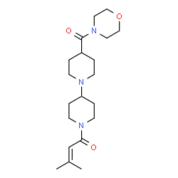 ChemSpider 2D Image | 3-Methyl-1-[4-(4-morpholinylcarbonyl)-1,4'-bipiperidin-1'-yl]-2-buten-1-one | C20H33N3O3