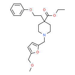ChemSpider 2D Image | Ethyl 1-{[5-(methoxymethyl)-2-furyl]methyl}-4-(2-phenoxyethyl)-4-piperidinecarboxylate | C23H31NO5