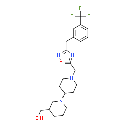 ChemSpider 2D Image | [1'-({3-[3-(Trifluoromethyl)benzyl]-1,2,4-oxadiazol-5-yl}methyl)-1,4'-bipiperidin-3-yl]methanol | C22H29F3N4O2