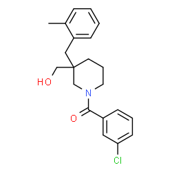 ChemSpider 2D Image | (3-Chlorophenyl)[3-(hydroxymethyl)-3-(2-methylbenzyl)-1-piperidinyl]methanone | C21H24ClNO2