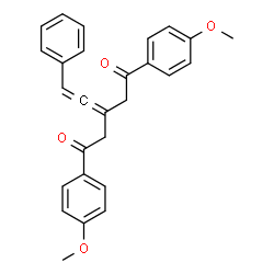 ChemSpider 2D Image | 1,5-Bis(4-methoxyphenyl)-3-(2-phenylethenylidene)-1,5-pentanedione | C27H24O4