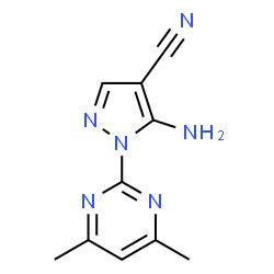 ChemSpider 2D Image | 5-Amino-1-(4,6-dimethyl-2-pyrimidinyl)-1H-pyrazole-4-carbonitrile | C10H10N6