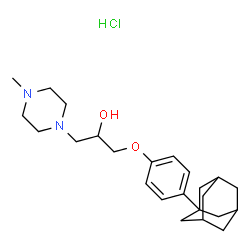 ChemSpider 2D Image | 1-[4-(Adamantan-1-yl)phenoxy]-3-(4-methyl-1-piperazinyl)-2-propanol hydrochloride (1:1) | C24H37ClN2O2