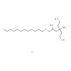 ChemSpider 2D Image | 6-(Dodecyloxy)-1,5-dihydroxy-3-(2-hydroxyethyl)-3-hexanaminium chloride | C20H44ClNO4