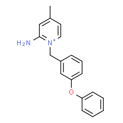 ChemSpider 2D Image | 2-Amino-4-methyl-1-(3-phenoxybenzyl)pyridinium | C19H19N2O