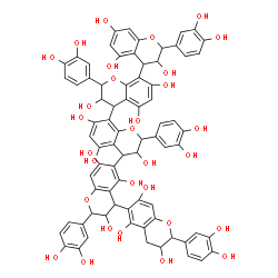 ChemSpider 2D Image | 2,2',2'',2''',2''''-Pentakis(3,4-dihydroxyphenyl)-3,3',3'',3''',3'''',4,4',4'',4''',4''''-decahydro-2H,2'H,2''H,2'''H,2''''H-4,8':4',8'':4'',6''':4''',6''''-quinquechromene-3,3',3'',3''',3'''',5,5',5'
',5''',5'''',7,7',7'',7''',7''''-pentadecol | C75H62O30